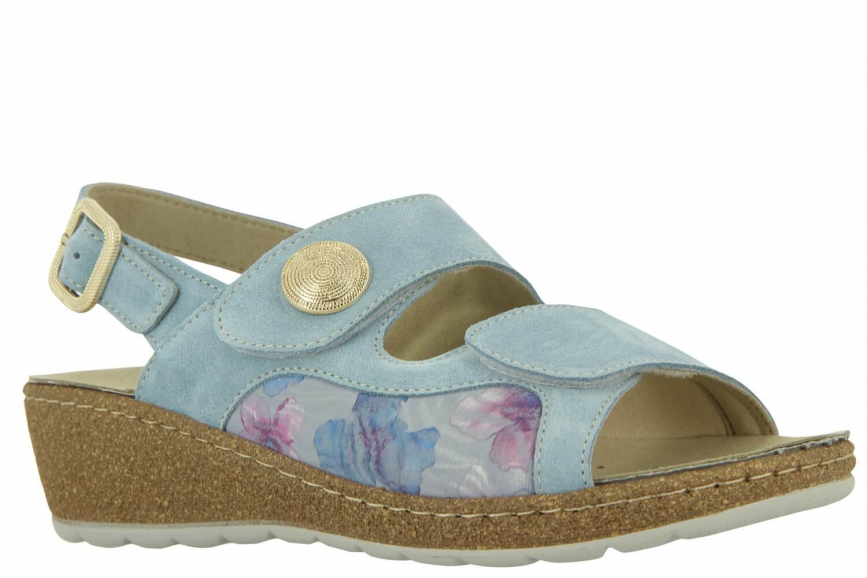 Damen Sandale mit Stretch Weite H hellblau