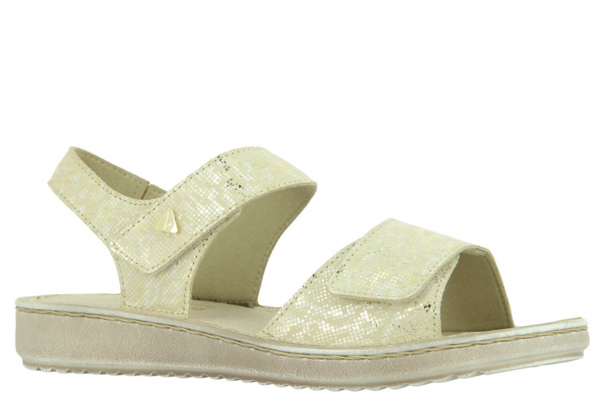 Damen Sandale July mit Klettverschluss in Weite H beige