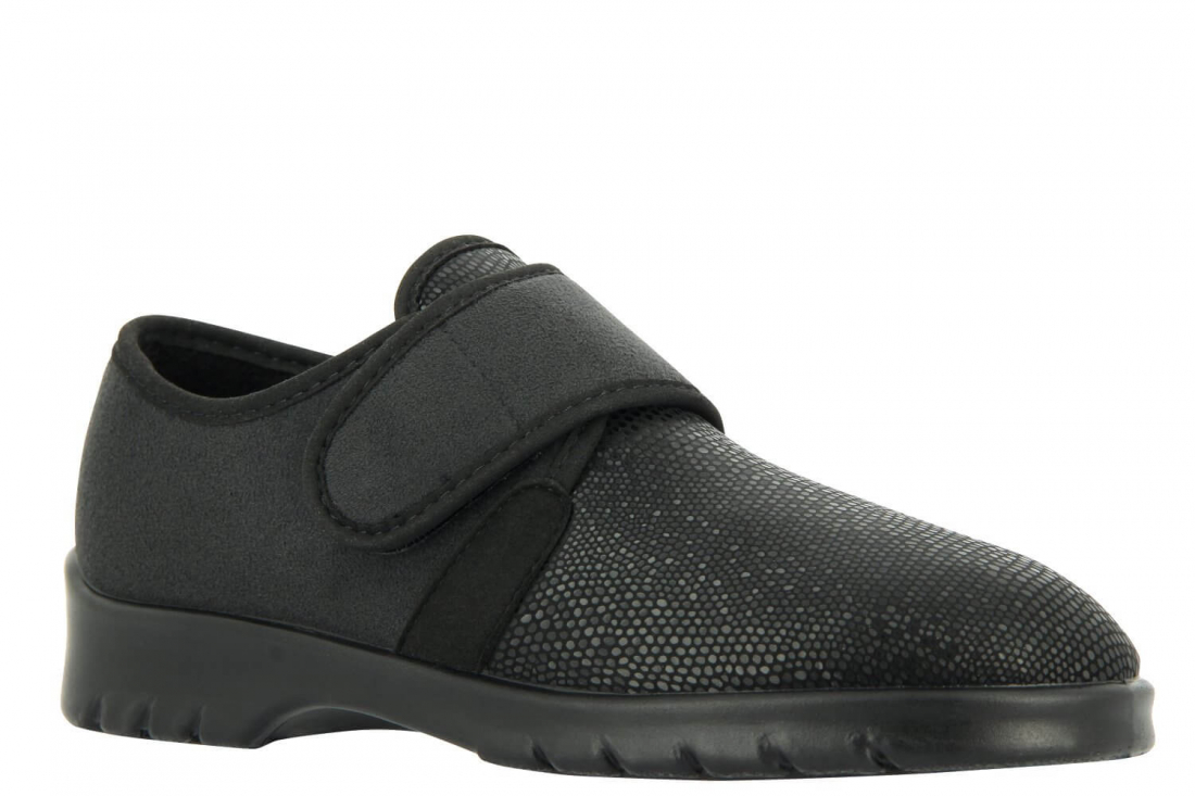 Varomed Damen Hallux Halbschuh mit Klettverschluss schwarz