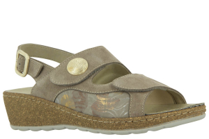 Preview: Damen Sandale mit Stretch Weite H tan